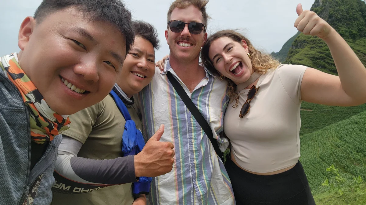 Four people on a private tour for the ha giang loop