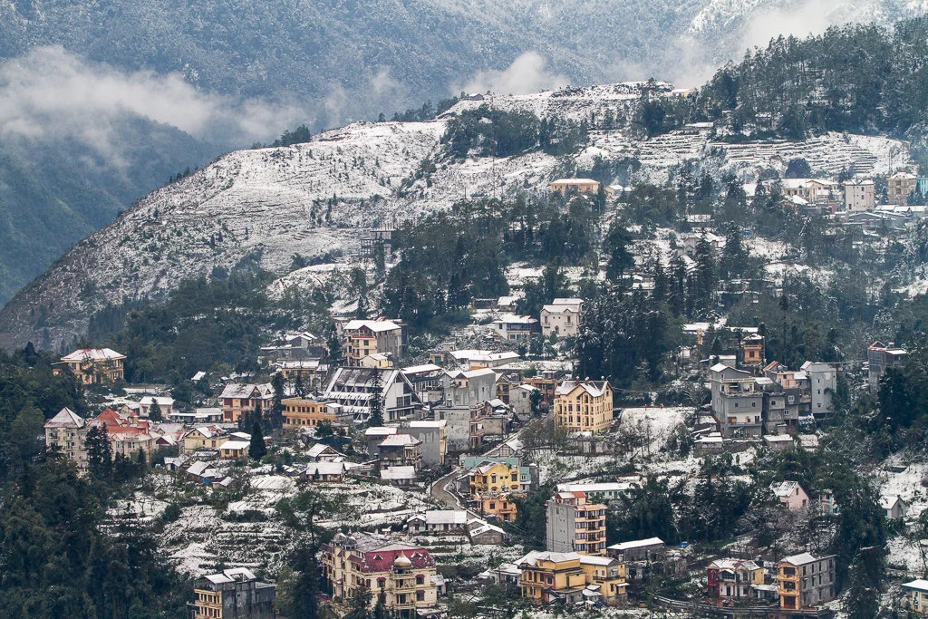 Snow in Sapa Town