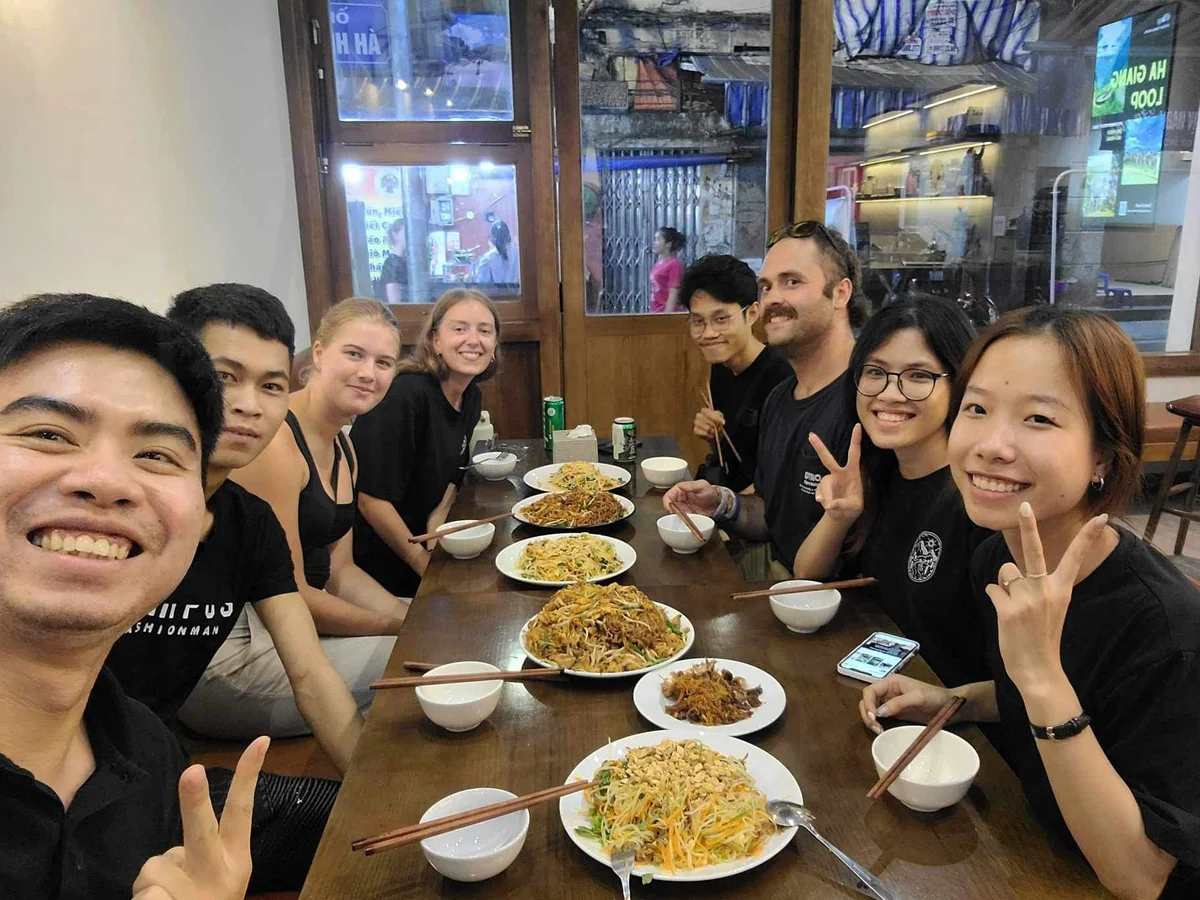 Family Dinner at Bong Hanoi Hostel