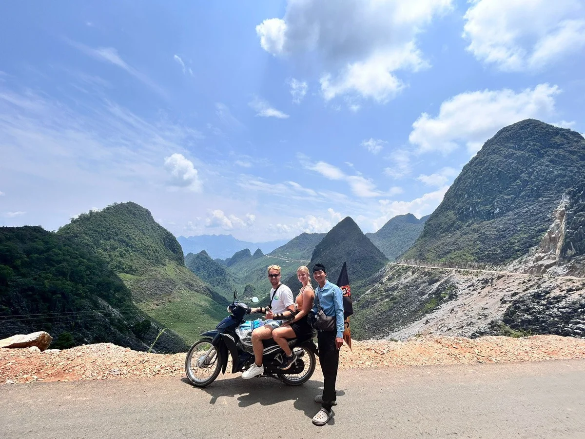 Self-riders on a bong hostel group tour