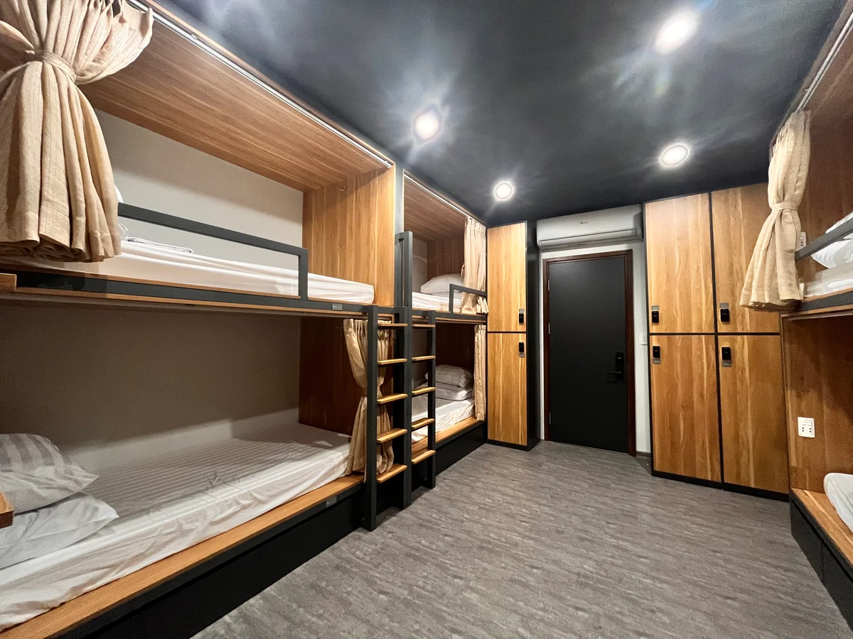 Inside Bong Hostel's dormitories