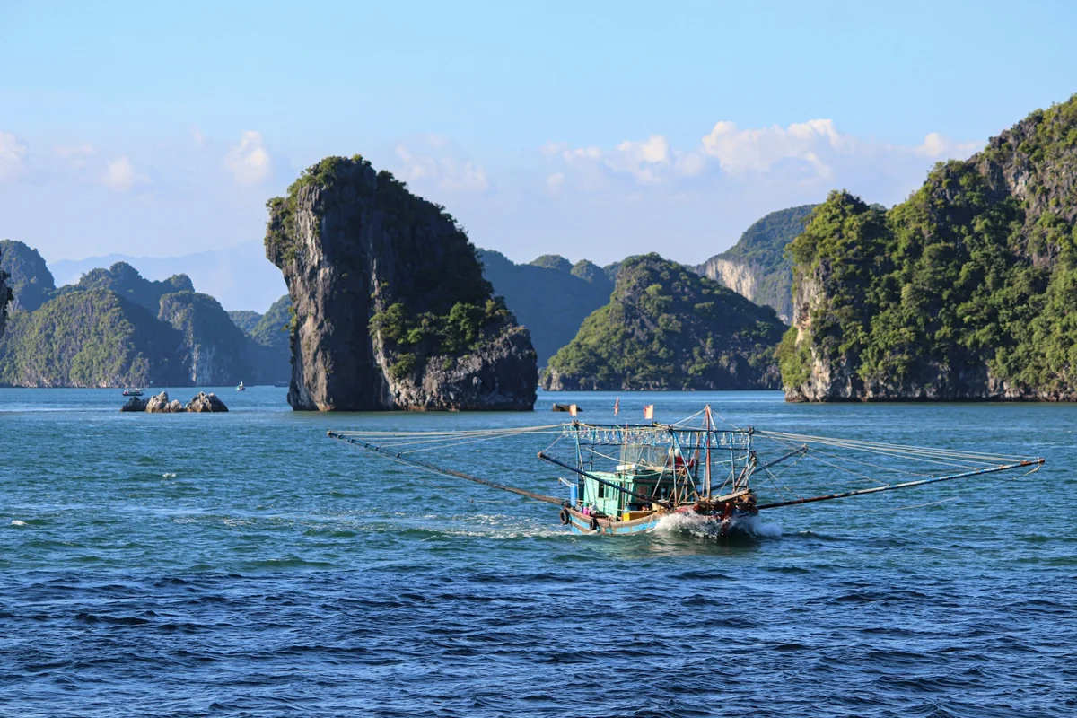 Fishing boat in Lan Ha Bay, Vietnam
