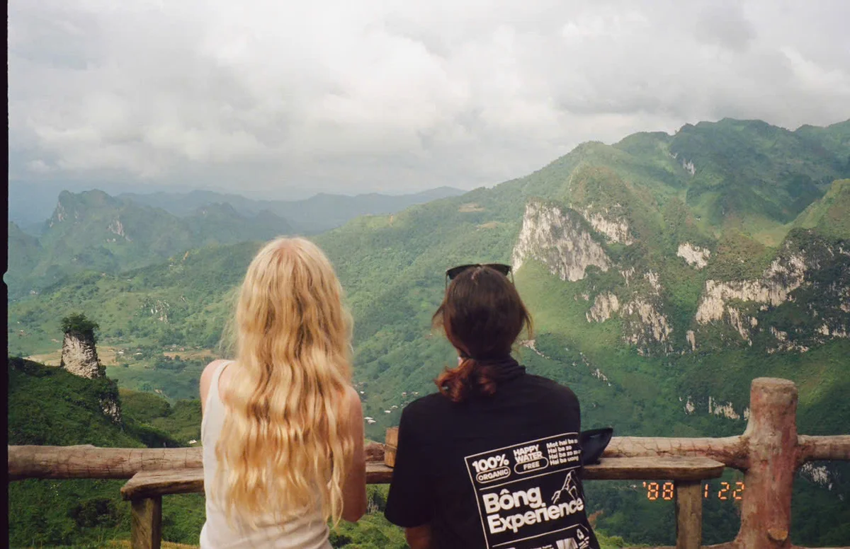 Foreigners enjoying the scenery in Vietnam