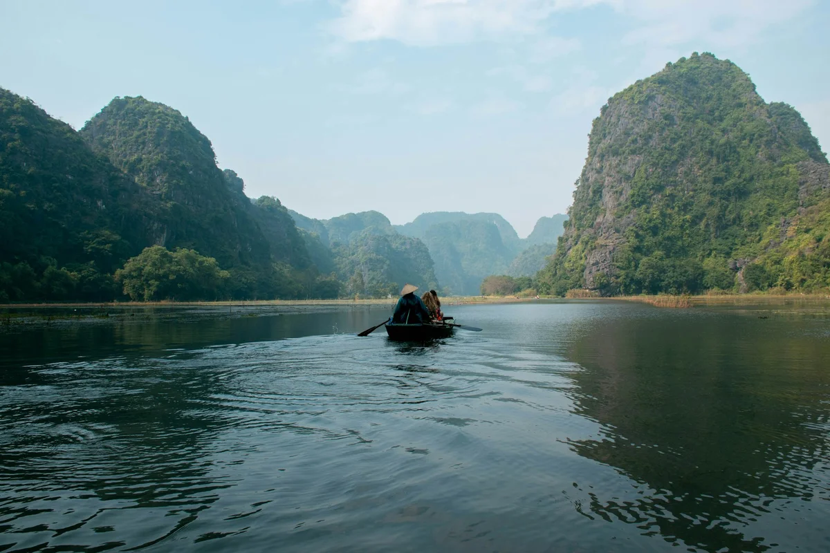 Boat on a river in Ninh Binh