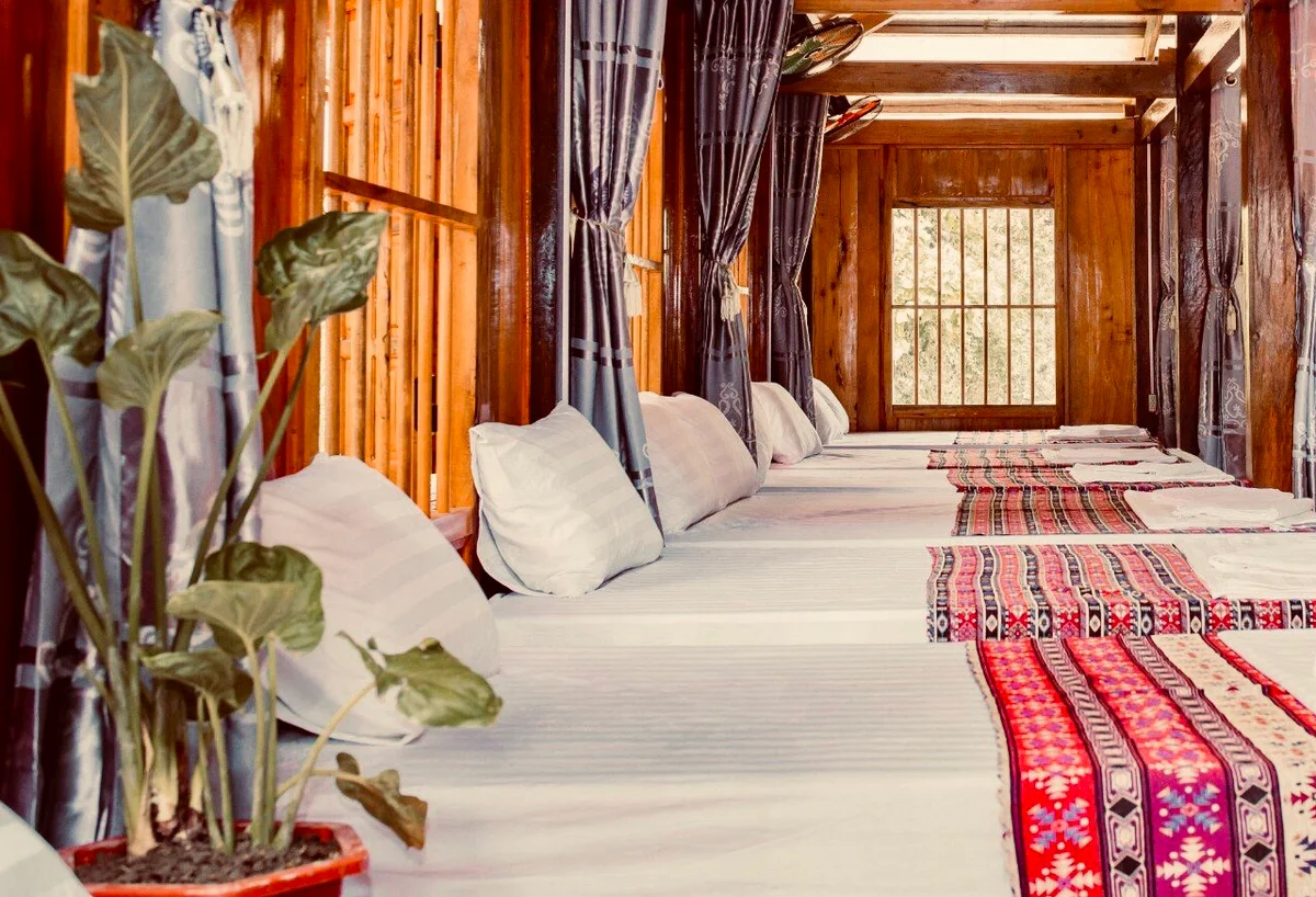 Beds in a homestay on the ha giang loop
