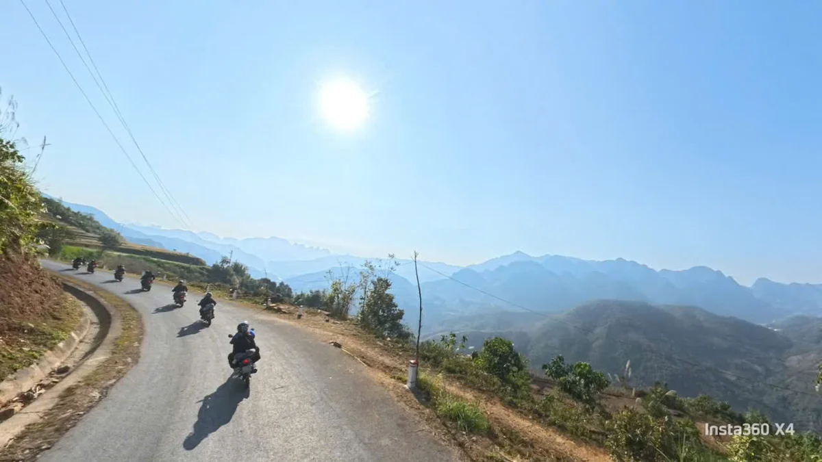 Riding in the sunshine on the Ha Giang Loop in March