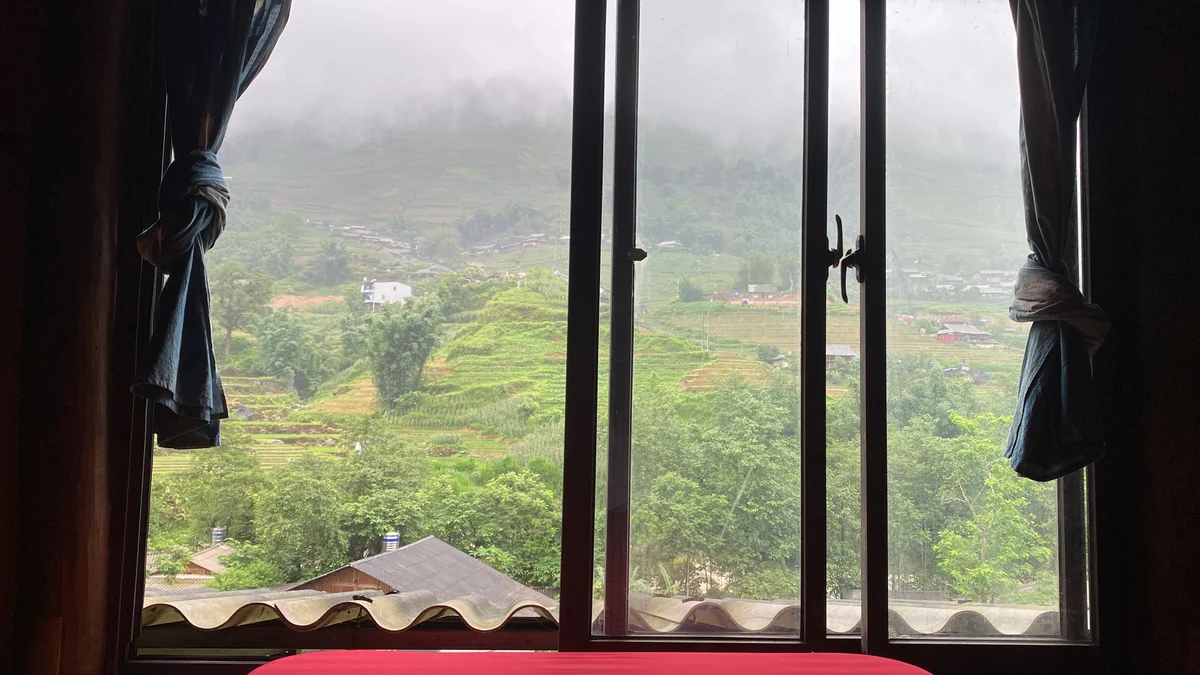 Misty view from a window