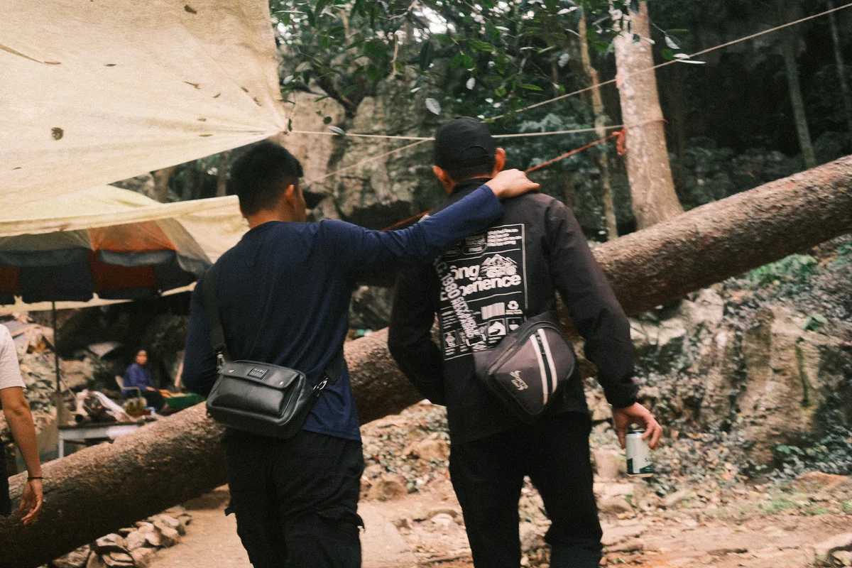 Bong Hostel easy riders navigating nature trails along the Ha Giang Loop