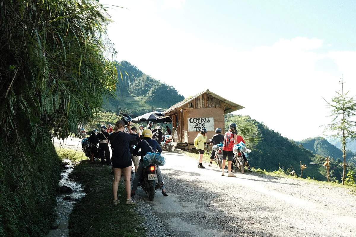 Self riders having a break on the Ha Giang Loop