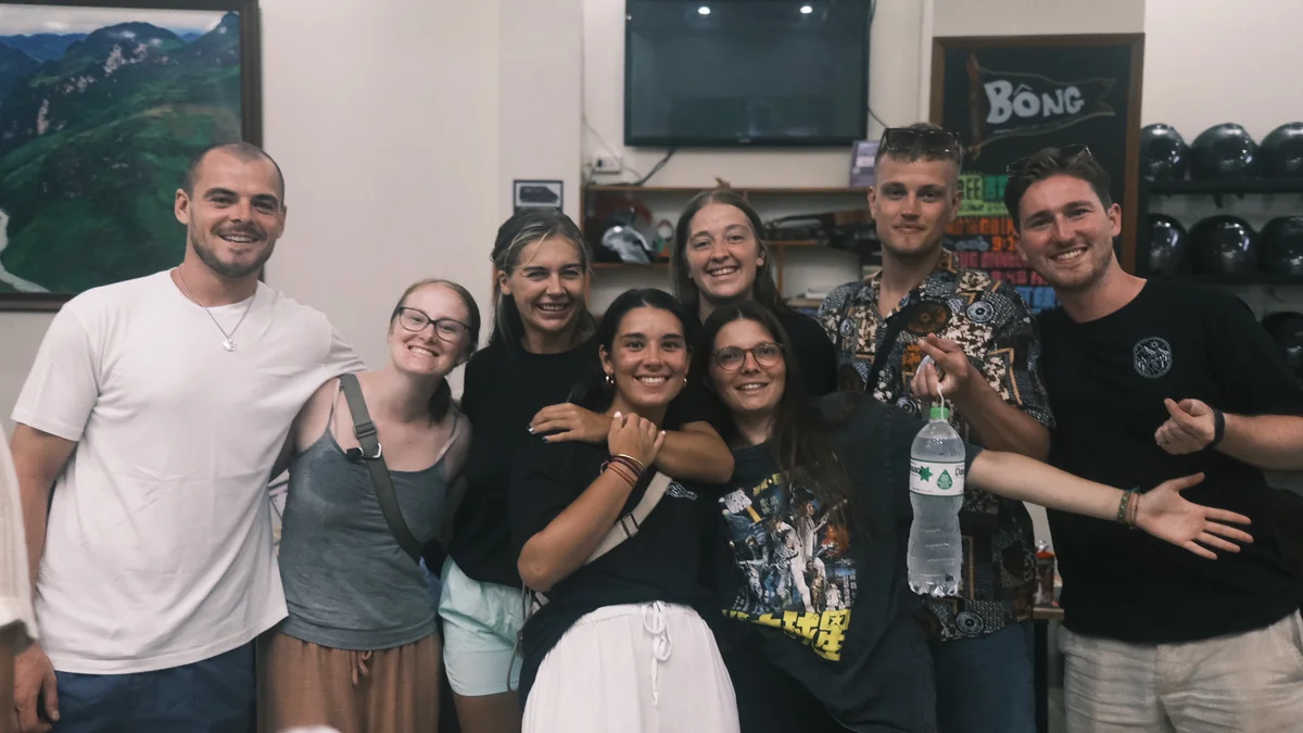 Guests of Bong Hostel posing for a group photo