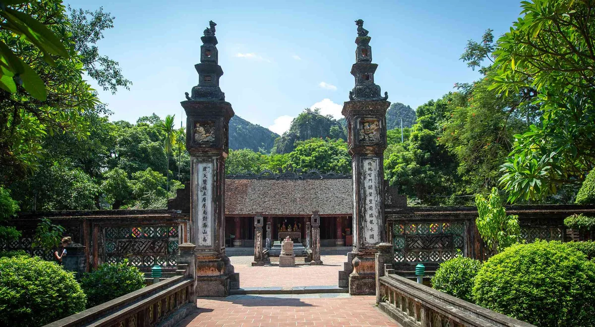 Hoa Lu Ancient Capital with mountains and greenery